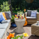 Brown Outdoor Imitation Rattan Ice Cooler Side Table 8Gal 2-Height Adjustable with Drain Plug - Image 3
