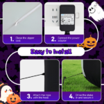 Replace 66071740 12FT Giant Halloween Inflatable Blow Up Decorations, Grim Reaper with Jack-o'-Lantern Pumpkin Head and 3-Color LED Flame for Holiday Party Garden Lawn Yard Patio Décor - Image 3