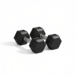 Hex Rubber Dumbbell Set – No-Roll Hexagonal End Construction for Strength Training - Image 2
