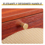 Rattan-covered 3-drawer shoe cabinet, particleboard, 54*24*135 cm, brown - Image 7