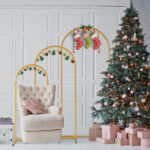 (5.9ft+4.9ft+3.9ft) Three-Piece Set Wedding Arc Top Iron Art Wedding Iron Arch Gold - Image 15