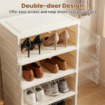 6-Tier Foldable Shoe Rack with Clear Doors, No-Tool Assembly Shoe Storage Organizer for Entryway Closet - Image 11