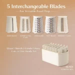 Rotary Cheese Grater & Vegetable Slicer, 5 Stainless Steel Blades, Powerful Suction Base, Quick Shredding for Cheese, Potato, Carrot, Cucumber & Easy Meal Prep - Image 2