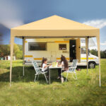 3 x 3m Two Doors & Two Windows Practical Waterproof Right-Angle Folding Tent Khaki - Image 12