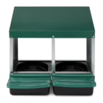 2 Compartment Roll Out Chicken Nesting Box with Plastic Basket, Egg Nest Box Chicken Laying Box Hens Chicken Coop Box, Green - Image 4