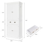Single Drawer Double Door Storage Cabinet White - Image 4