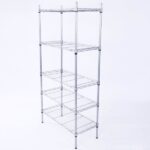 XM-304B Rectangle Carbon Steel Metal Assembly 5-Shelf Storage Rack Silver Gray - Image 16