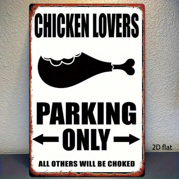 CIFbuy Chicken Leg Pattern Metal Sign,8X12 Inch Rustic Iron Waterproof Wall Art,1PC Flat Reserved For Chicken Lovers Vintage Rustproof TikTok, TikTok, oof Self-pickup Logiopics
