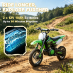 Green 24V 350W Electric Dirt Bike - Twist Grip Throttle up to 15 MPH Speed Limit Ideal for Ages 13+ with Adult Supervision Required - Image 7