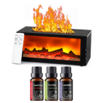Upgraded 300ml Fireplace Diffuser Essential Oil 7 Colorful Large Flame Fire Humidifier Changing Aroma Diffuser for Aromatherapy Yoga Room Bedroom, Room, Office, Home with Remote Timer and Auto Off - Image 2