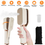 3 in 1 Travel Steamer for Clothes, 1000W Handheld Garment Steamer with 180° Rotating Head - Flat Iron, Hanging & Clip Steamer, Dry/Wet Ironing, 20OZ Leak-Proof Tank, Lightweight for Travel/Home