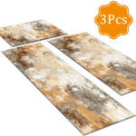 Three-piece kitchen rug set, non-slip and washable, abstract pattern kitchen hallway rug, soft and comfortable, suitable for sinks, floors, entrances, hallways and bathrooms. - Image 2