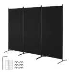 Tri-fold Privacy Barrier, Collapsible Seclusion Panel and Detachable Space Divider for Area Division, Self-standing Dividers for Workspace, Sleeping Area, Study Room, Ebony (Shipment from Walmart)