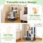 2-in-1 Cat Stairs & Tree with Sisal Scratching Post, 4 Levels Pet Steps for Elderly Cats & Short-Legged Dogs - Image 6