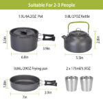 12Pcs Camping Cookware Set Camping Stove Aluminum Pot Pans Kit for Hiking Picnic Outdoor with Cup Fork Spoon Knife - Image 7