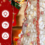 6 FT Fully Decorated Pre-lit Christmas Tree, Pop Up Artificial Xmas Tree with 100 Warm Lights and Red Ornaments for Home Office Store Holiday Deco, White - Image 10