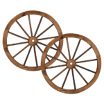 [Same Code 06108221]2pcs 30-Inch Old Western Style Garden Art Wall Decor Wooden Wagon Wheel Brown - Image 4