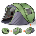 4 Person Pop Up Tent for Camping, Waterproof Instant Family Tent with Front Awning, Automatic Tent Throw Pop Up Instant Flip Pop Tent for Camping, Blue - Image 13
