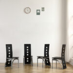 4pcs long backrest square hollow decoration PU leather dining chair round tube black cushion electroplating chair leg N201 Replace encoding13029118 - Image 27