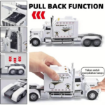 Semi Truck Toys for Boy Heavy Trucks,Metal Diecast Trucks Model Pull Back Cars with Light and Sound,Truck and Trailer Toys for Boys,Toy Trucks for Boys Age 4-8 - Image 8