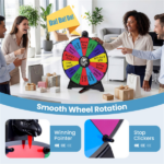24" Spinning Prize Wheel with Foldable Stand Stand-Up & Tabletop Fortune Wheel - Multicolor - Image 9
