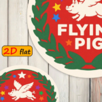 CIFbuy Flying Pig Round Aluminum Sign 7.87x7.87in, "" Sign 7.87x7.87in, Colorful Stars & Green Leaf Wreath Outdoor Plaque TikTok, TikTok, temu emu Self-pickup Logiaqics - Image 3