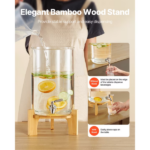 2.2 Gallon Glass Beverage Dispenser with Wooden Stand, Stainless Steel Spigot, Ideal for Serving Iced Tea, Lemonade, Juice, and Water at Gatherings - Image 5