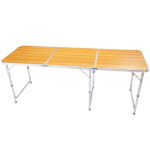 6ft Aluminum Alloy Folding Table wood grain color - Image 16