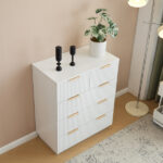 White P2 Particle Board and Density Board 724194cm Wavy Pattern Drawer Front Four-Level Five-Drawer Cabinet - Image 6