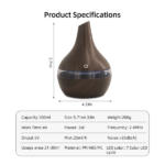 Ultra Quiet 300ml Aromatherapy Diffuser & Humidifier 7 Color LED Mood Lighting, Auto Shut-Off for Safe, Relaxing Ambiance in Home, Office, Bedroom - Image 3
