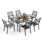 Chair 2 - Heavy-Duty Metal Chair 350LB Capacity, Ergonomic Breathable Patio Chair - 30 Min Assembly, All-Weather Metal Frame for Indoor Outdoor Use, Picnic, BBQ, Party & Camping - Image 5
