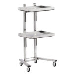 2 Tier Beauty Salon SPA Rolling Cart with Double Storage Tray Stainless Steel - Image 2