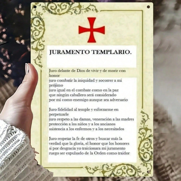CIFbuy Templar Knight Oath Plaque, Medieval Templar Order Decor, Red Cross Vintage Chapel Design, Vintage Chapel Design, Durable Wall Art ikTok, ikTok, oss Vintage Chapel Design Self-dickup Logioprtr