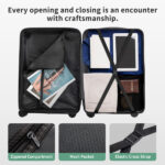 PP Trolley Case 20in 24in 28in 3PCS Suitcase Set Dark Green - Image 20