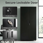 73 Inch Heavy Duty Mobile Steel Storage Locker Cabinet with Keys, Multi-Height Customizable Shelves Smooth Clean Surface Rolling Tool File Cabinet for Home Utility Room - Image 8
