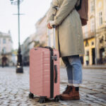 V-shaped stripes 3-in-1 PP trolley case 20in 24in 28in PP iron trolley fashionable color - rose gold (grain pattern) - Image 12