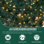 Replace 35948786 60in Pre-lit Christmas Wreath, Lighted Artificial Xmas Wreath with 220 Warm & Multi-color Lights and 600 PVC Tips, Remote Control Stepless Dimming, for Front Door Gate Wall Xmas Party Decorations, Gre - Image 2