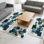 Three-piece kitchen rug set, non-slip and washable, abstract pattern kitchen hallway rug, soft and comfortable, suitable for sinks, floors, entrances, hallways and bathrooms. - Image 12