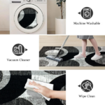 Three-piece kitchen rug set, non-slip and washable, abstract pattern kitchen hallway rug, soft and comfortable, suitable for sinks, floors, entrances, hallways and bathrooms. - Image 8