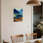 CIFbuy 1pc 2D Flat Metal Wall Art Watercolor Mountain Landscape Minimalist Home Decor 12x8 Inch Bedroom Office Hanging Sign TikTok, TikTok, Self-pickup Logiopics - Image 6