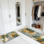 Three-piece kitchen rug set, non-slip and washable, abstract pattern kitchen hallway rug, soft and comfortable, suitable for sinks, floors, entrances, hallways and bathrooms. - Image 10