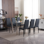4pcs Elegant Assembled Stripping Texture High Backrest Dining Chairs Black Replace encoding 13028198-18410366 - Image 84