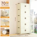 1 Tier Large Foldable Storage Cabinet with Wheels,Stackable Organizer Box for Kitchen Bathroom BedroomGarage drawer clear toiletry - Image 4