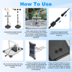 Solar Powered Water Fountain Pump with Battery Backup, 6W Solar Panel, IP68 Waterproof, Adjustable Spray Height & 9.84ft Cable, LED Lighted Solar Fountain for Garden Patio Yard - Image 9
