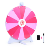 24" Spinning Prize Wheel with Foldable Stand Stand-Up & Tabletop Fortune Wheel - Pink - Image 3