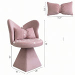 Vanity Chair with Butterfly Back,Swivel Accent Chair Dining Chairs,Makeup Stool for Bedroom Dressing Table,Suitable for Living Room,Dining Room,Study,Recreational Areas (PINK) - Image 19