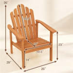Solid Acacia Wood Adirondack Chair, 400 lbs Heavy Duty Sloped Seat Outdoor Patio Lawn Chair with Wide Armrests for Backyard Deck Fire Pit - Image 3