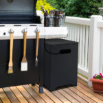 41*41*53.5cm Square Black Gas Storage Garden Iron Side Table - Image 12