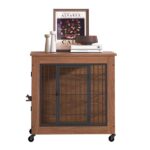27.2" Dog Crate Furniture with Wheels for Small Dogs, Heavy Duty Dog Kennel Indoor with 2 Doors, Wooden Pet Cage End Table, Double-Doors Sturdy Metal Dog Cage for Anxiety Dog - Image 21