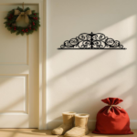 CIFbuy™ Art Deco Metal Iris Scroll Wall Hanging 1pc Must-Have Indoor Decor 20-inch Laser Cut Floral Theme Solid Pattern Statue for Living Rooms Bedroo(TikTok/temu self-pickup orders) - Image 3